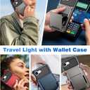 TOPAUX for iPhone 17e 16e Wallet Case Hold 1 to 5 Credit Card Holder Flip Cover ID Slot Back Pocket Compartment Dual Layer Shockproof TPU Bumper Anti-Scratch Protective Hard Shell Gunmetal