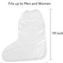 Yuzrbu 20pcs (10pairs) Disposable Thicken 19'' Transparent Boot and Shoe CoversTall Extra Large Waterproof Anti-Slip Overshoe