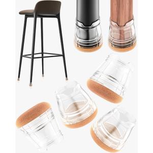 24-Pack Silicone Chair Leg Floor Protectors for Hardwood Floors -Felt Furniture Pads, Rubber Chair Leg Covers/Caps - Noise Reducing & Scratch-Proof - Round XS (Fits 9/16"-13/16" / 15-20mm), Clear