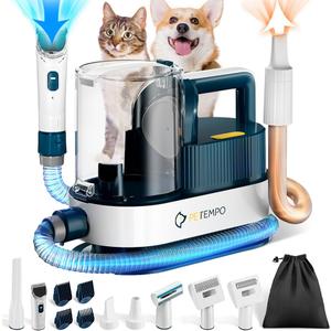 Dog Grooming Vacuum & Blow Dryer, 2.5L Dog Vacuum for Shedding Grooming with 3 Temperature Settings, 10-in-1 Pet Vacuum Grooming Kit for Dogs & Cats
