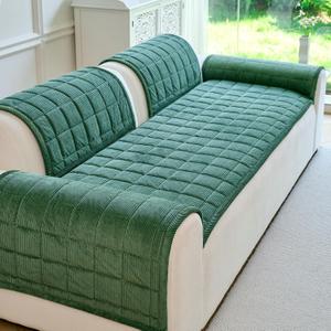 Couch Cover for Dogs Washable, Non Slip Couch Covers for 3 Cushion Sofa Pet Friendly, Soft Fuzzy Sofa Covers for Pets, Dog Couch Cover Furniture Protector(1PC,Green,27.6"x82.7")