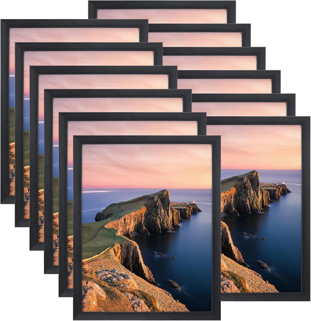 Giftgarden Black 11x14 Picture Frame Bulk, Multi 11 x 14 Photo Frames Set for Wall Hanging or Tabletop, 12 Pack