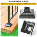 4pcs Post 1" Aluminum Deck Post Base Cover, Post Skirt, Handrail, Stair, Porch, Deck Railing Base Brackets Covers (Black)