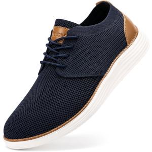 VILOCY Men's Fashion Dress Sneakers Casual Walking Shoes Business Oxfords Comfortable Breathable Lightweight Tennis (10, Navy)