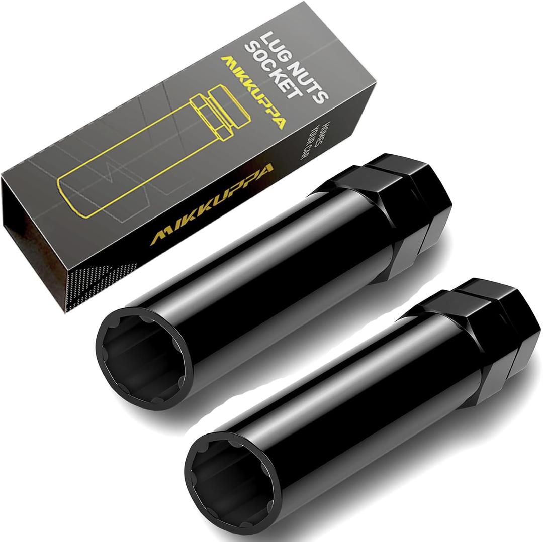 MIKKUPPA 2pcs 7 Point Spline Lug Nuts Socket Key - for 20mm Inner Diameter Wheel Lock Tuner - Compatible with 21mm (13/16) and 22mm (7/8) Replacement Hex Socket Key (Black)