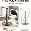 Ultrean Paper Towel Holder with Spray Bottle, Countertop Freestanding Paper Towel Dispenser with Spring-Loaded Tension Arm for One-Handed Tear, Weighted Non-Slip Base, Stainless Steel for Kitchen,Gold