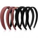 DiyJibb Velvet Headbands for Women and Teens, 6PCS Non-Slip Padded Hairbands with 3 Width Options (0.6", 0.8", 1.2"), Soft Comfortable Hair Accessories for Daily Wear, Makeup, Sports, and Gifts (Black,pink)