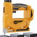 3-In-1 Cordless Nail Gun - Compatible with DEWALT 20V Battery - 18 GA Electric Brad Nailer with 1000 x 18GA Nails & 1000 x T50 Staples & 1000 x 1014J Staples for Wood & Home DIY (No Battery)