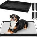 Dog Pee Pad Holder with 4 Fixing Clips 33 x 23 Inch Extra Large Foldable Potty Pads Puppy Pad Holder Tray for Dogs Training High Side Easy to Clean