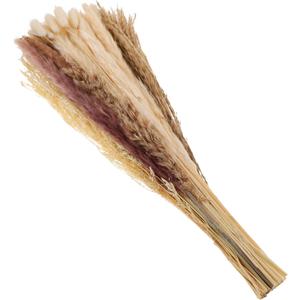 1Set Faux Bouquet Dried Flower Decor for Home Weddings Parties Elegant Grass Arrangement for Vase Boho Style Easy Maintenance Natural Aesthetic