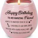 Happy Birthday Gifts for Women - Funny Best Friend Friendship Birthday Gifts for Women Bestie BFF Coworker Classmate - 10oz Lavender Scented Soy Wax Candle