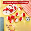 Roowest 24 Pcs Cartoon Party Favors Red and White Stress Balls 1.57 Inch Fade Resistant Foam Squeeze Balls for Stress Relief & Hand Relaxation,, Birthday Party Supplies