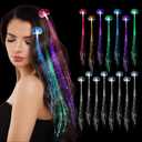 25 Pack Led Light Up Fairy Hair Accessories Braid Extension Clips for Women Girls, Glow in the Dark Party Favors Supplies Neon Rave Accessories Wig for Festival Halloween Christmas Birthday