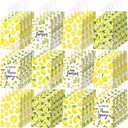 Yeaqee 48 Pcs Lemon Gift Bags Small Yellow Lemon Party Favor Bags Summer Fruit Paper Goodie Bag with Handle Treat Candy Bag for Baby Shower Wedding Birthday Summer Party, 5.91 x 3.15 x 8.27 Inch