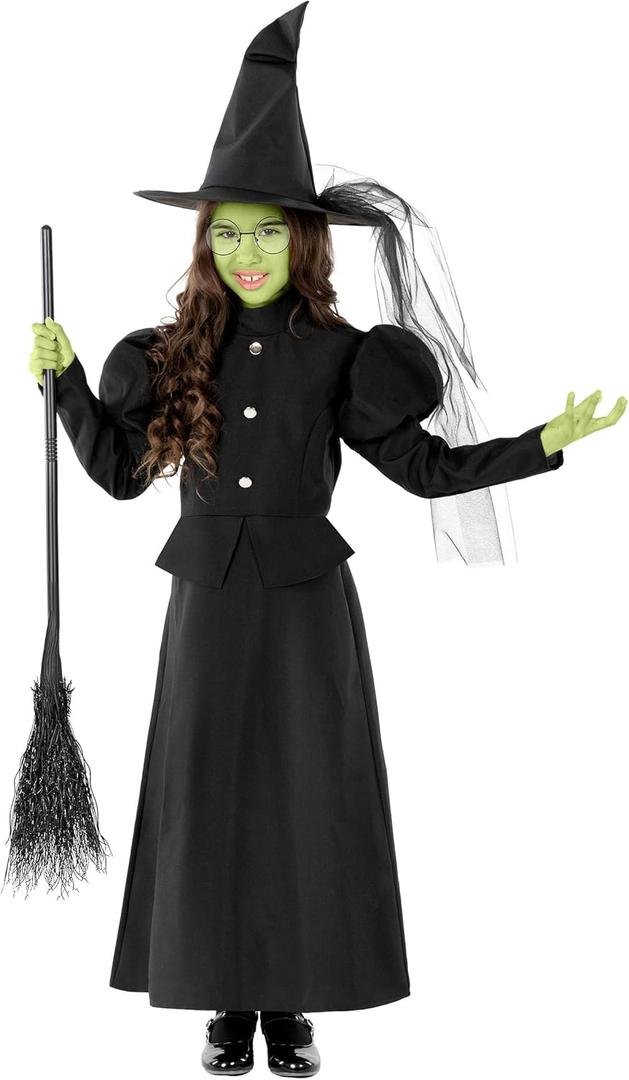 Morph Wicked Witch Costume For Girls, Kids Witch Dress, Halloween Costumes For Kids (3-4 Years)