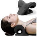 RESTCLOUD Neck and Shoulder Relaxer, Cervical Traction Device for TMJ Pain Relief and Cervical Spine Alignment, Chiropractic Pillow, Neck Stretcher (Black)