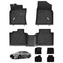 3W Floor Mats (with Carpets) Fit Lexus ES (2019-2024 ES350/ES300h & 2025 ES300h/ES Hybrid), TPE All Weather Custom Fit Floor Liner for Lexus ES 1st and 2nd Row Full Set Car Mats, Black