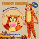 SWEETXIN Unise Kids Jumpsuit Cosplay Onesie One Piece Suit for Girls Boys Halloween Character Costume Dress Up Party (5T, Tigger)
