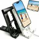 2 x 2 Pack Foldable Phone Stand for Desk, Adjustable Cell Phone Holder | Portable Compact Tablet Stand for Most Sizes(4″-14″), Desktop Phone Stand for Video Calls, Online Classes and Video Meetings