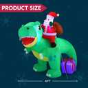 Joiedomi 6 FT Long Christmas Inflatable Dinosaur Outdoor Decoration, Inflatable Santa Riding Dinosaur with Build-in LEDs, Christmas Blow Up Yard Decoration for Xmas Party Garden Lawn Winter Dcor