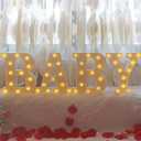 4 LED Baby Marquee Logo Light, Warm White Glowing Letters Perfect for Baby Shower Party, Birthday Party, Home Bedroom Nursery Table Wall Decor