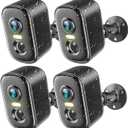 2K Security Cameras Wireless Outdoor, 4 Pack Battery Powered WiFi Cameras for Home Security with AI Motion Detection, Spotlight Color Night Vision, 2-Way Talk, Siren Alarm, IP65, Cloud/SD Storage
