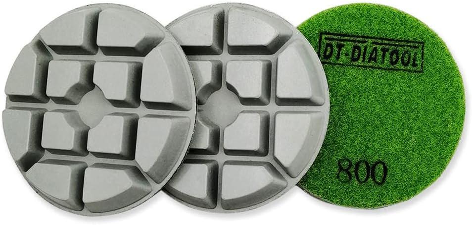 DT-DIATOOL Concrete Polishing Pads 3 inch/80mm for Concrete, Cement and Terrazzo Floors Processing, Repairing and Renovating, Dry or Wet Use Diamond Grinding Pads Grit 800 3pcs DT-DIATOOL Concrete Polishing Pads 3 inch/80mm for Concrete, Cement and Terrazzo Floors Processing, Repairing and Renovating, Dry or Wet Use Diamond Grinding Pads Grit 800 3pcs