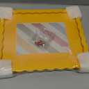 8x10 Picture Frame with Mat for 5x7, Wavy Edge Wooden Real Glass Photo Frame for Tabletop and Wall Hanging, Yellow, 1 Pack