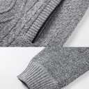 VtuAOL Men's Cardigan Sweaters Casual Full Zip Sweaters Knitted Cardigan with Pockets (Blue, L)