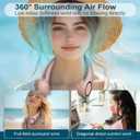 CIVPOWER Neck Fan: Portable Personal Neck Cooling Rechargeable Bladeless Fan - Hands Free 3 Speed 4000 mAh Battery USB Operated Wearable Headphone Design - Gift for Men Women Outdoor (Pink)