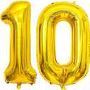 40 Inch Gold 10 Number Balloons Giant 10 Balloons Gold Birthday 10 Balloons 10th Birthday Anniversary Events Party Decorations Supplies
