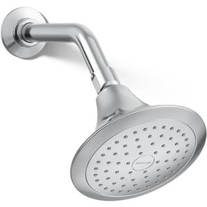 KOHLER K-10282-AK-CP Forte 2.5 GPM Single-Function Wall-Mount Showerhead With Katalyst Spray, Polished Chrome