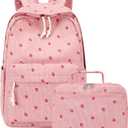 Bluboon Backpack for Girls Kids Preschool Backpack with Lunch Box Kindergarten Bookbag Toddler School Bags Set (Corduroy Strawberry Pink)