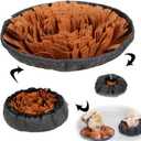 AWOOF Pet Snuffle Mat for Dogs, Interactive Feed Game for Boredom, Encourages Natural Foraging Skills for Cats Dogs Bowl Travel Use, Dog Treat Dispenser Indoor Outdoor Stress Relief (Brown)