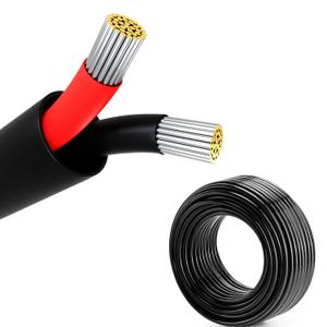 24 Gauge Wire, 2-Conductor Electrical Wire. 24 AWG Stranded Flexible PVC Tinned Copper 24/2 Cord Extension Cable is Used for LED Lamp Lighting, Automotive, Speaker, Audio, Power, etc. (33FT - 10M).