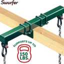 Swurfer Swing Set Conversion Bracket - No Tree, No Problem, Convert Your Swingset into a Swurfset, Heavy Duty Adjustable Horse Glider Attachment Bracket for Kids Ages 12 and Up, Up to 6000lbs (Green), 18.90 x 2.76 x 6.30"