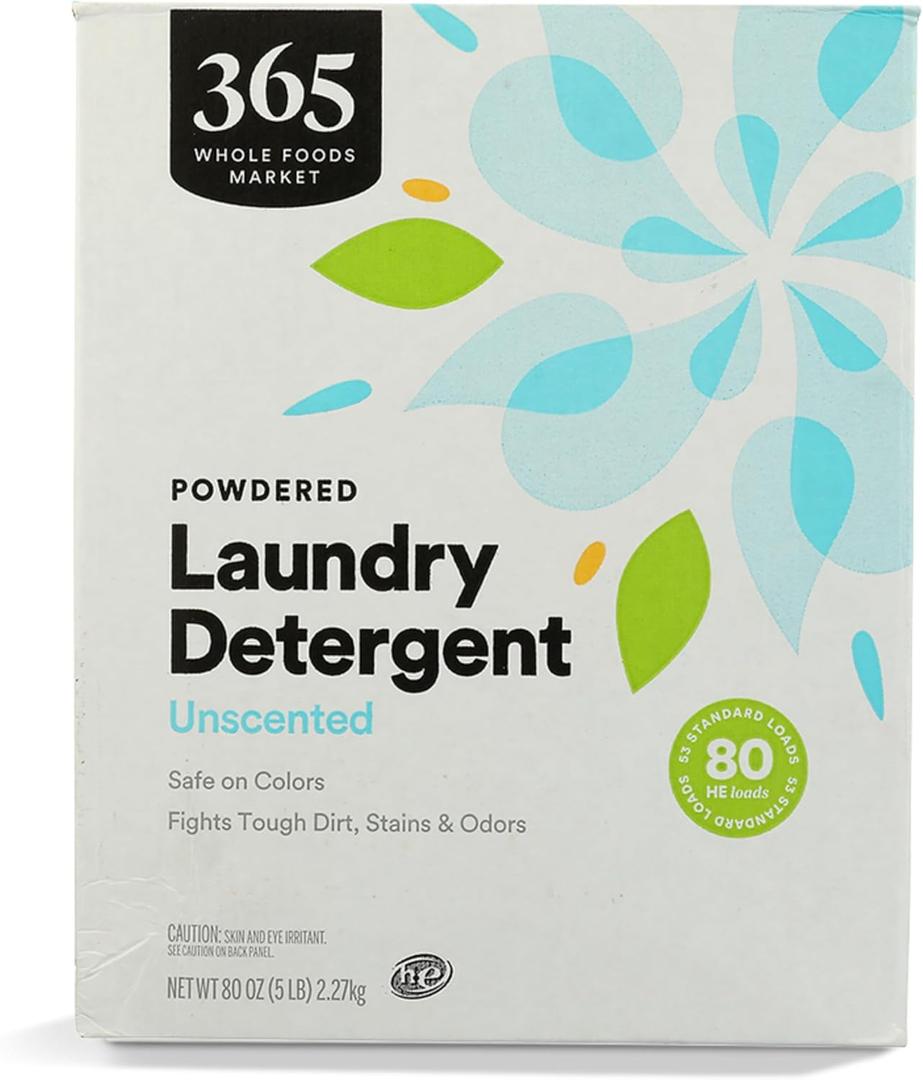 365 by Whole Foods Market, Powdered Laundry Detergent, Unscented, 80 HE Loads, 80 Ounce