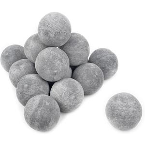 Skyflame Ceramic Fire Balls, Set of 15 Round Fire Stones Set for Indoor and Outdoor Fire Pits or Fireplaces Accessory, 3 Inch, Gray