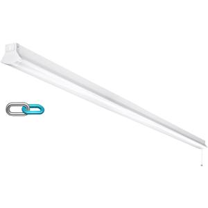 FAITHSAIL Linkable 8FT LED Shop Light, 110W, 12000 LM [Eqv.350W Fluorescent] 5000K, 8 Foot LED Fixture for Garage, Warehouse, Energy Saving Upto 2500KW*5/Y(5Hrs/Day)-Hang & Flush Mount, White, 1 Pack
