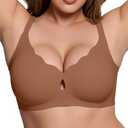 ProKloud Wireless Bras for Women Wave Push Up No Underwire Bralettes Seamless Full Coverage Support Lift Everyday Bra L