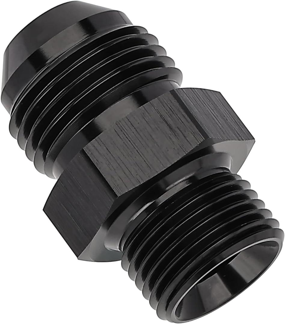EVIL ENERGY 8AN Male to 3/8"-19 BSPP Fitting Adapter Straight Aluminum Black