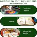 Watercolor Workbook, Water Coloring Book,Watercolor Paint Set, Beginner-Friendly Watercolor Workbooks, with 12 Colors Watercolor Paint Set with Paint Brush (2PC(A+B))