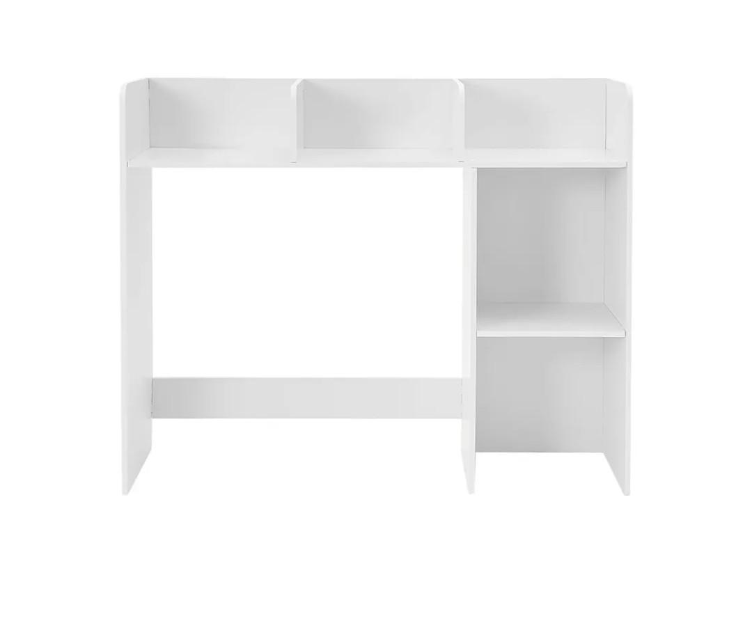 GlossyEnd Sturdy & Elegant Wood Desk Bookshelf Organizer, Office Storage Holder, Desktop Organizer, Collage Dorm, White
