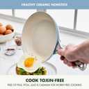 GreenPan Padova Pro 8" and 10" 2 Piece Frying Pan Skillet Set, Hard Anodized Healthy Ceramic Nonstick PFAS-Free Cookware, Induction Suitable, Stainless Steel Handle Dishwasher and Oven Safe, Blue Haze