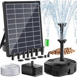 Antfraer 7W Solar Pond Filter with Battery Backup, Solar Pond Filter with Water Pump, Pond Pump with Shortage Protection For Small Pond Bird Bath Fish Ponds