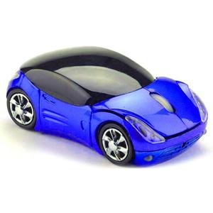 Usbkingdom 2.4GHz Wireless Mouse Cool 3D Sport Car Shape Ergonomic Optical Mice with USB Receiver for PC Laptop Computer Women Small Hands (Blue)