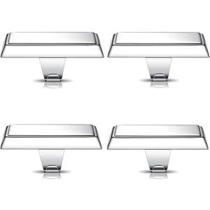 Stocking Holders for Mantle, Set of 4 Christmas Stocking Holder Weighted Flat Stocking Holders Hangers for Mantle Fireplace for Xmas Holiday Party Decoration Silver