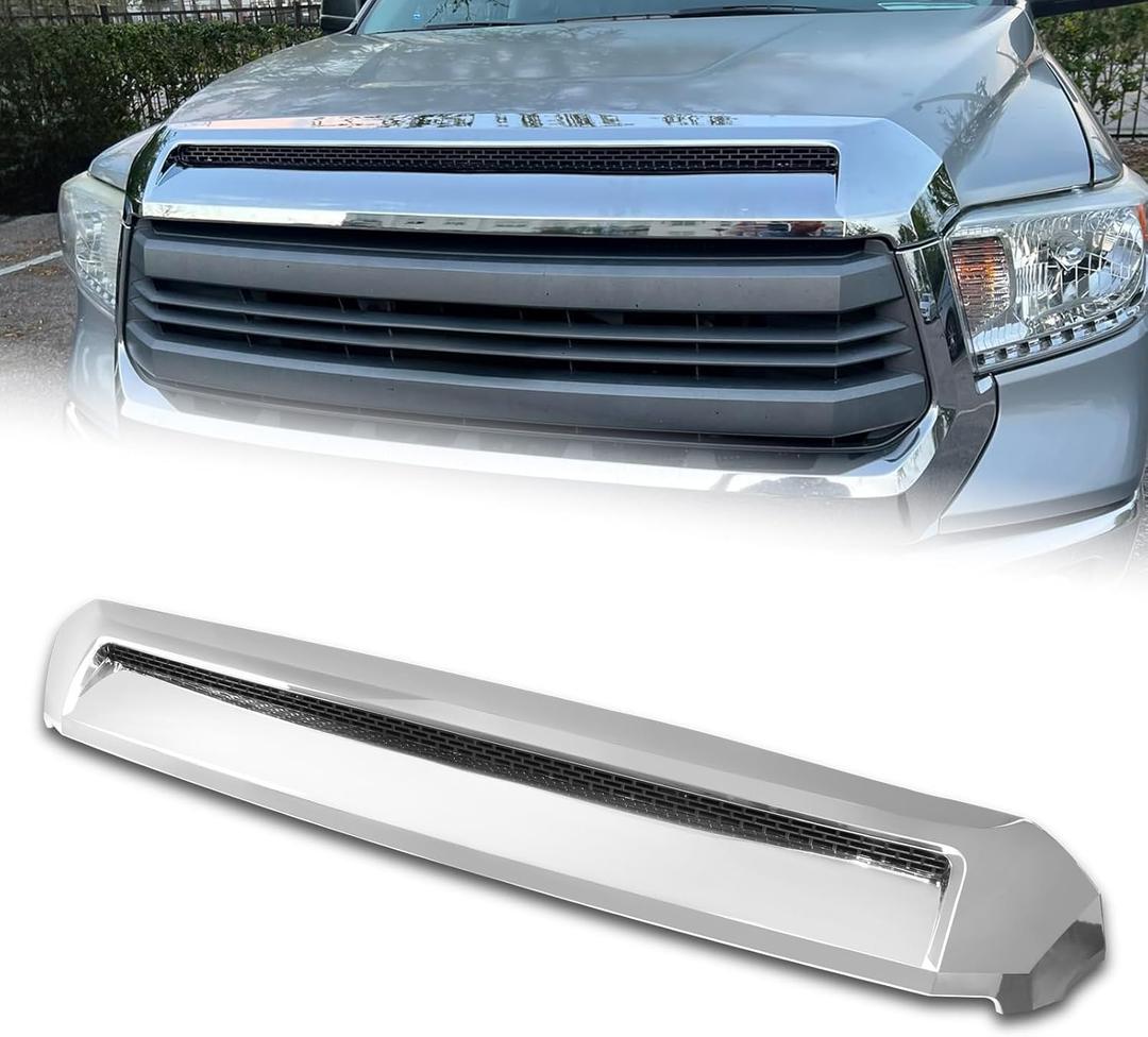 Front Upper Hood Bulge Molding Compatible with 2014-2021 Toyota Tundra, Replacement for TO1231102 Hood Scoop Grille Trim Molding Sliver