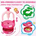 Einailvk Fabric Flower Bouquets Toys, DIY Flower Making Kit for Kids 3 4 5 6 7 8 9 10 11 12 Year Old Girl Birthday Christmas Gift, Art and Crafts Kit Toys for Girls 3-12 Year Old (Pink)