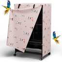 Tchvt Nighttime Bird Cage Covers with Zipper Panel Blackout Birdcage for Winter Universal Breathable Large Good Night Enclosure for Bird (Bird Designs, 38x24x48 inch)